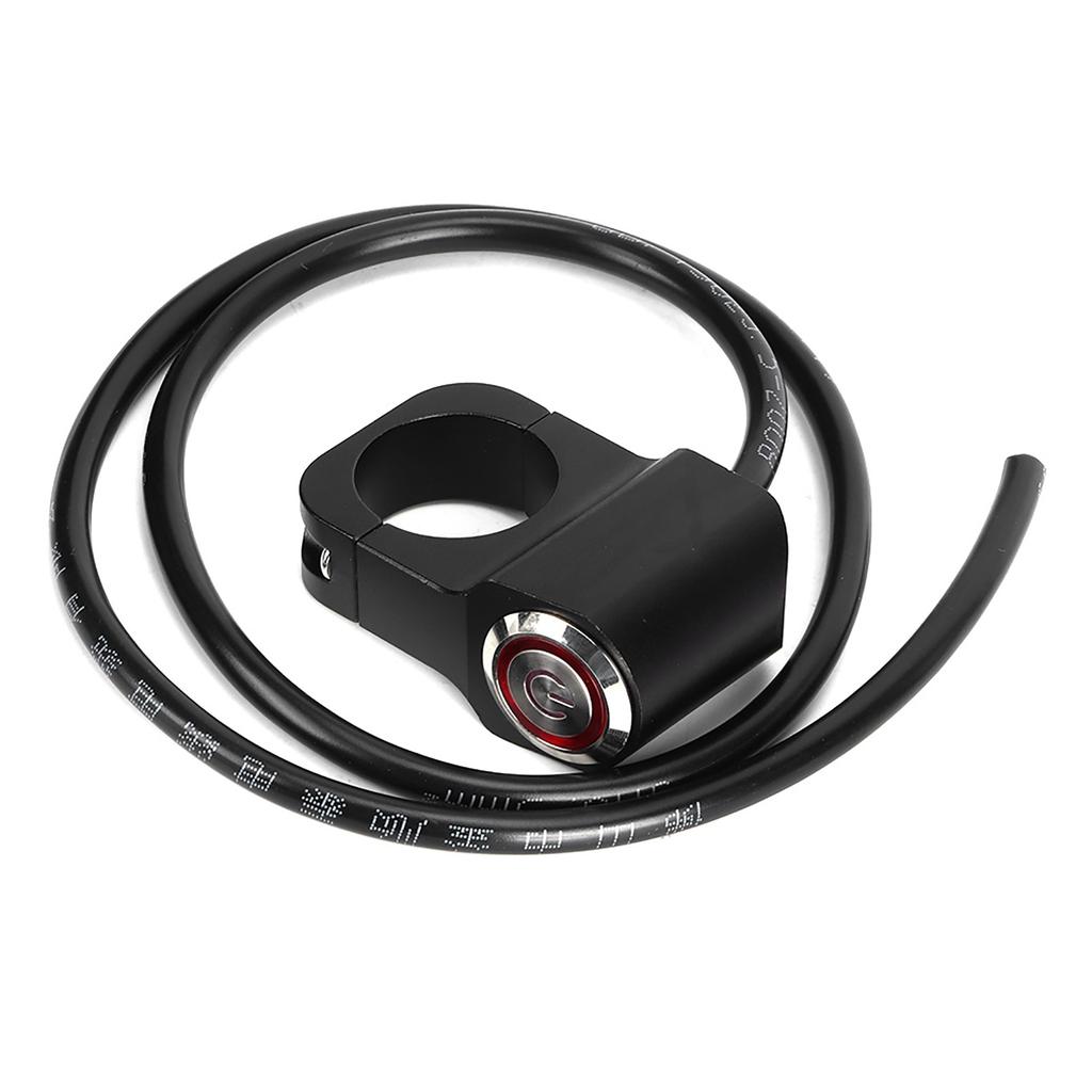 12V 25mm 0.98in Waterproof Stainless Steel LED Spotlights Handlebar Switch for Motorcycle ATVs Black
