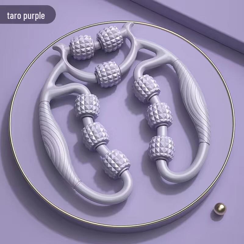 Ayoub 9-Wheel Pink Leg Clamp Yoga Massager (Set of 2)