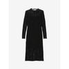 Swedish Stockh LM Small Stand Collar Design Soft Elastic Lace Long Sleeve with Lining Mid-Length Dress