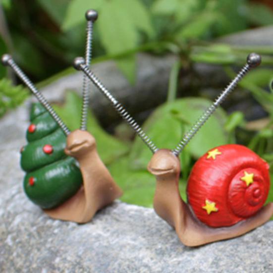 4Pcs Colorful Snail Figurine Spring Tentacles Snail Statue Resin Animal Sculpture Outdoor Garden Lawn Yard Flower Pot Decoration Ornament