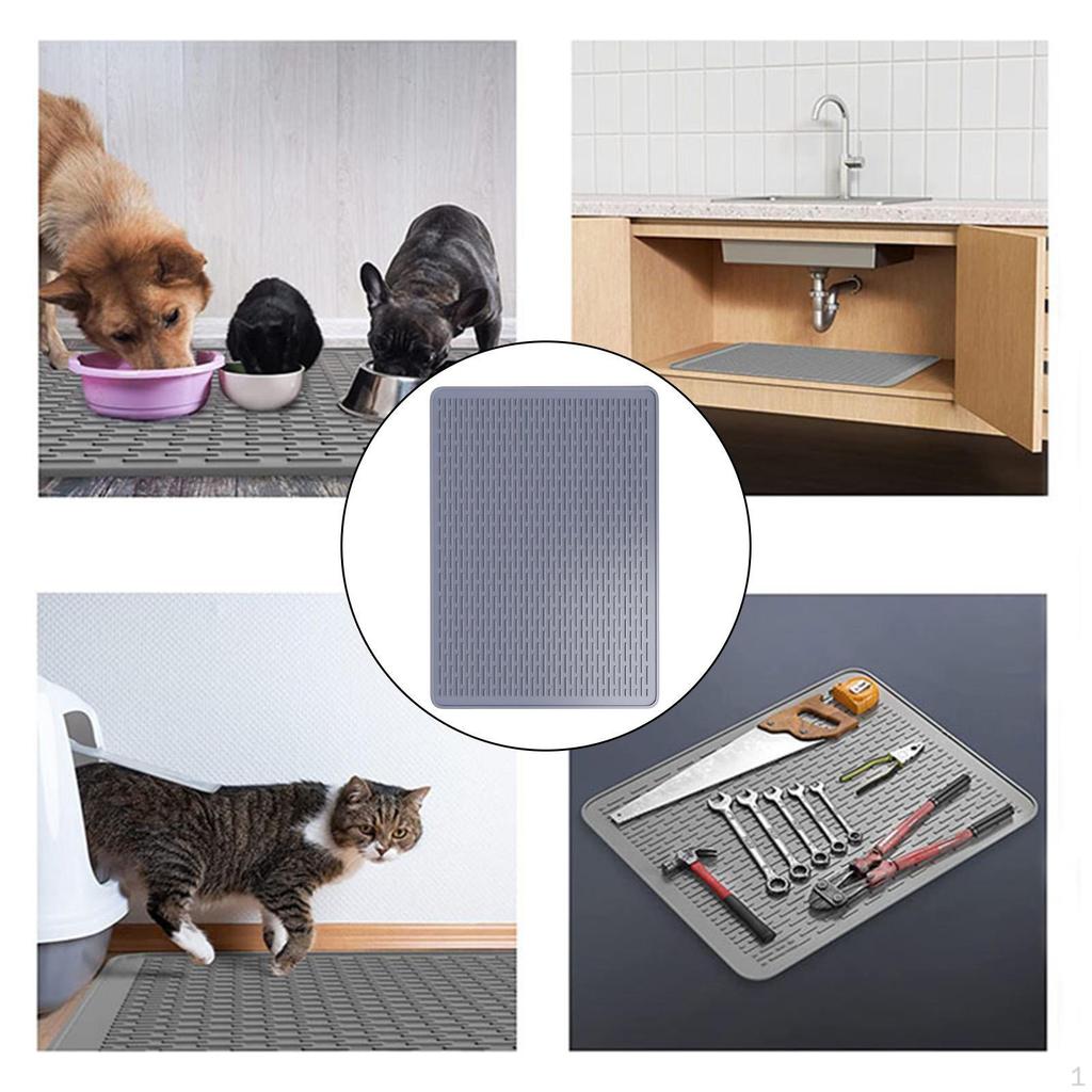 Silicone Top Cover Mat Cooktop Protector Universal Drain Pad Heat Insulation Dish Drying for