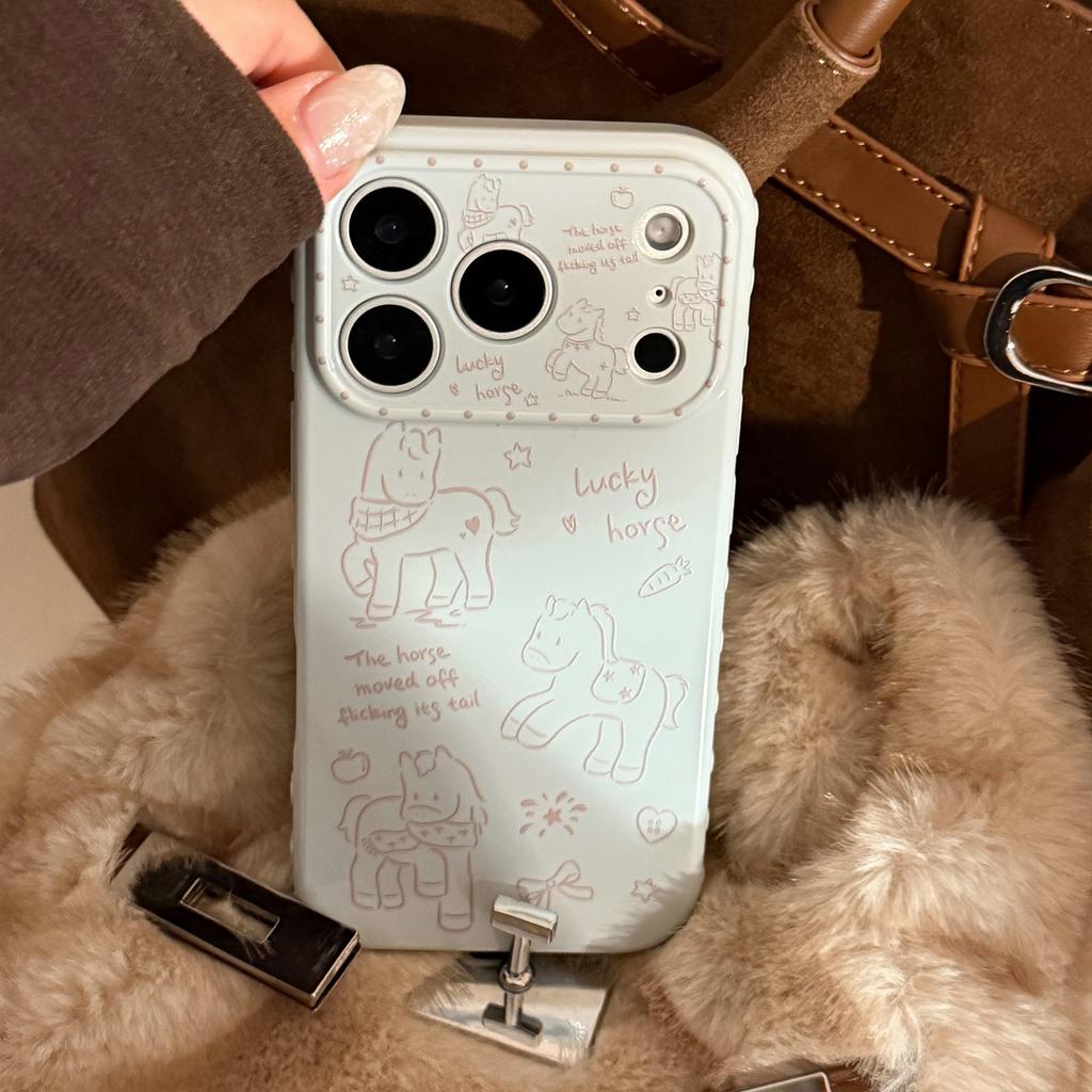 Line Pony is suitable for Apple 17 phone case, iPhone 16 Pro Max, simple New Year 13 soft case 1511