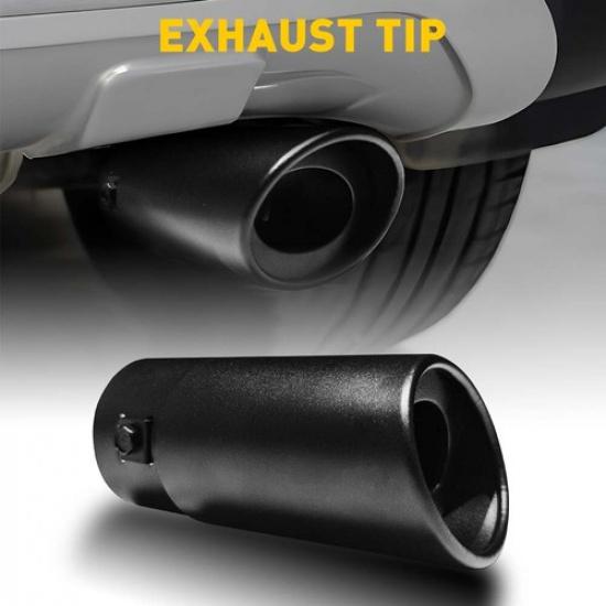 Black Car Stainless Steel Rear Exhaust Pipe Tail Tip Muffler Round Accessories