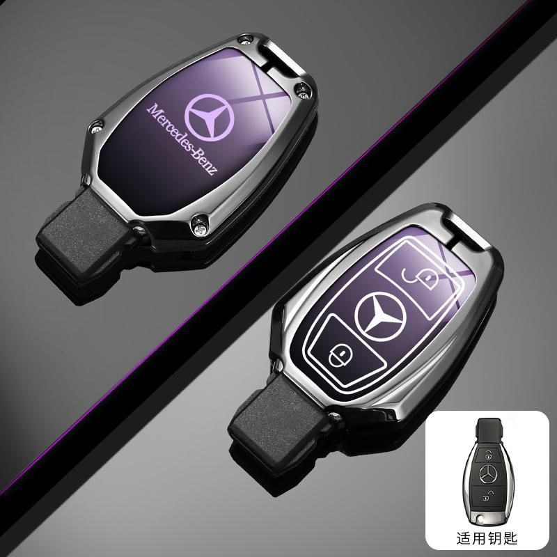 RPO5   Leather Car Key Case Fob for Mercedes Benz A B C S Class AMG GLA CLA GLC W176 W221 W204 W205 Suede Car Key Cover Bag