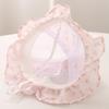 Sweet Floral Print Baby Girl Sun Hat Summer Thin Mesh Breathable Fisherman Cap for Toddler Girls Ruffle Brim Sun Visor Hats