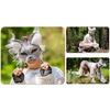 Tiermasken-Set Unbemalte Katzenmaske Halloween Cosplay Maske Maskerade Maske Handbemalte Füchsmaske mit Fell