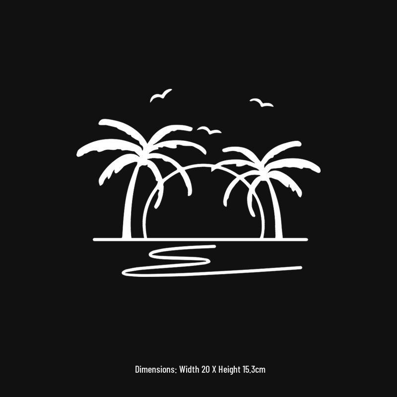 Hawaiian Sunset Beach Windmill Reflective Car Window Sticker
