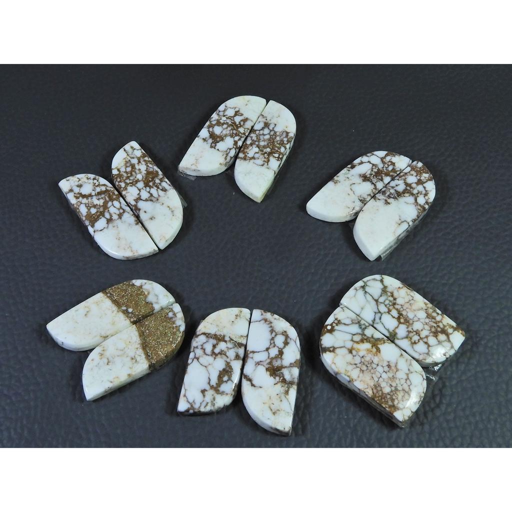 200Cts. Natural Wild horse Jasper Fancy Cabochon Loose Gemstone 6Pair Lot C-1471