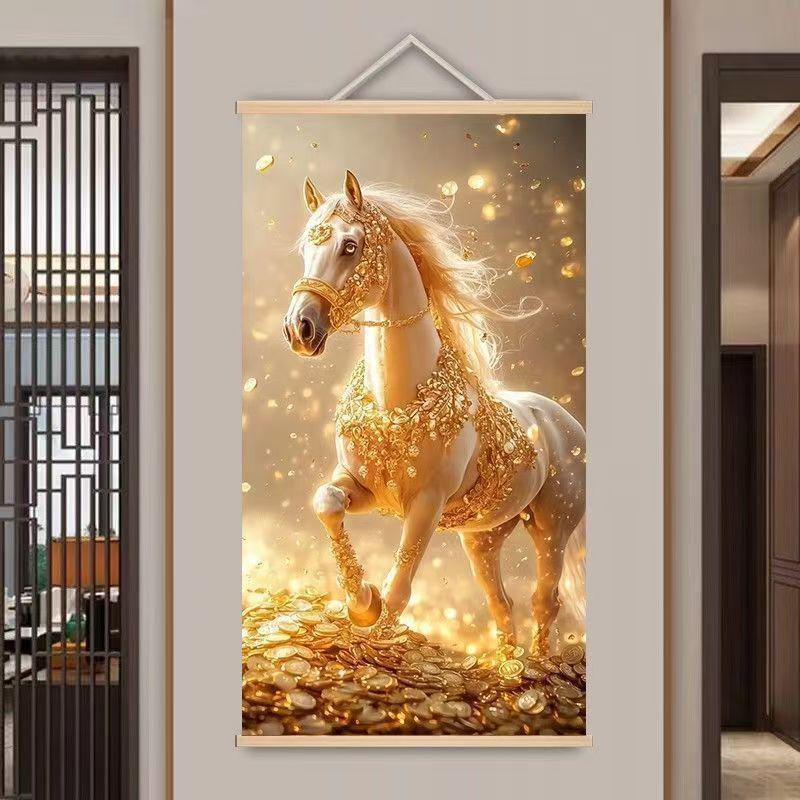 Purple Energy of the East: Auspicious Success Painting for Living Room, Entryway, Office, or TV Wall