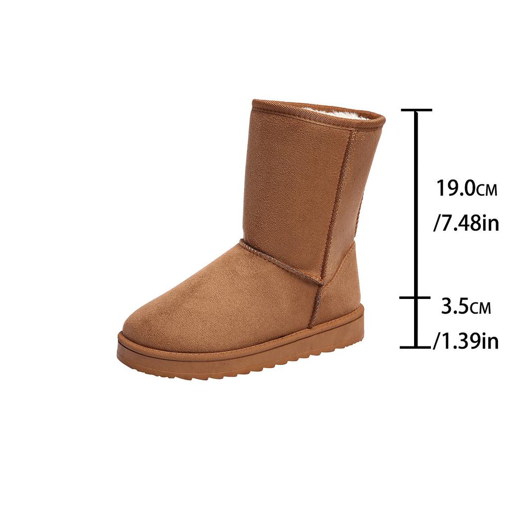 Women's lightweight and comfortable winter warm and cold padded snow boots non-slip wear outdoor casual sneakers mid-calf cotton boots