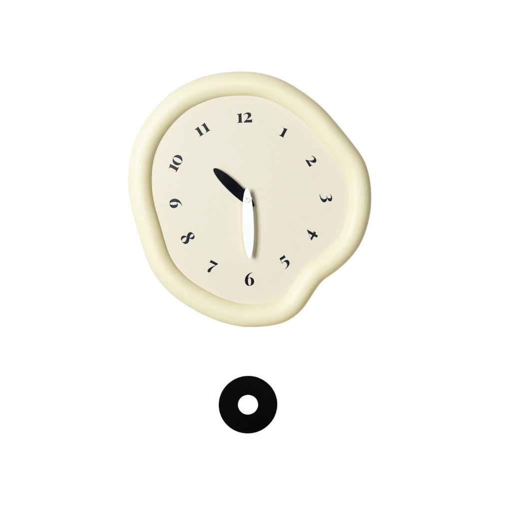 Cream-style Minimalist Wall Clock Decorative Clock, Lacquered Off-white Frame, Black Scales, Ultra-quiet and No Emptying Required