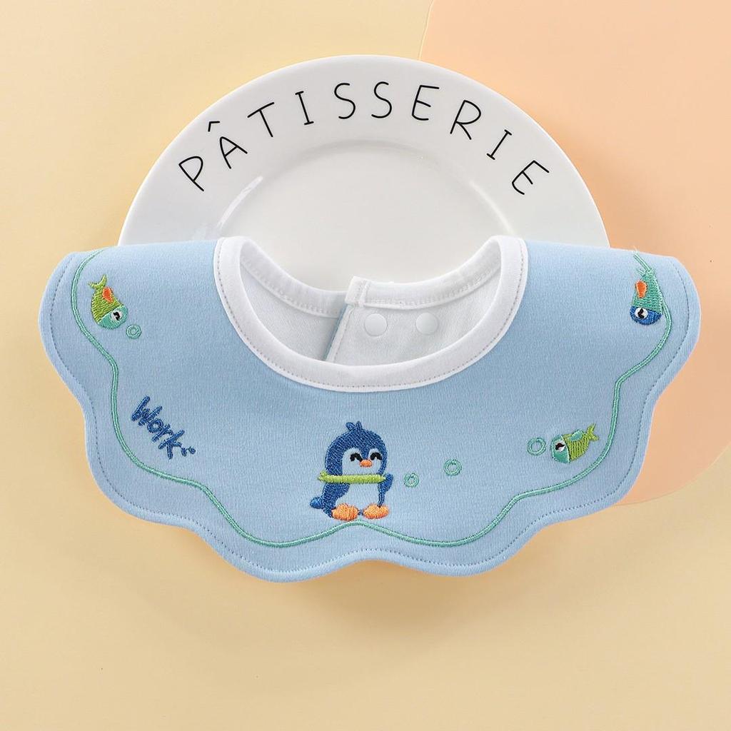 Cotton Waterproof Newborn Bib: Breathable, Easy-Clean for 0-3 Years Spit-Up & Feeding