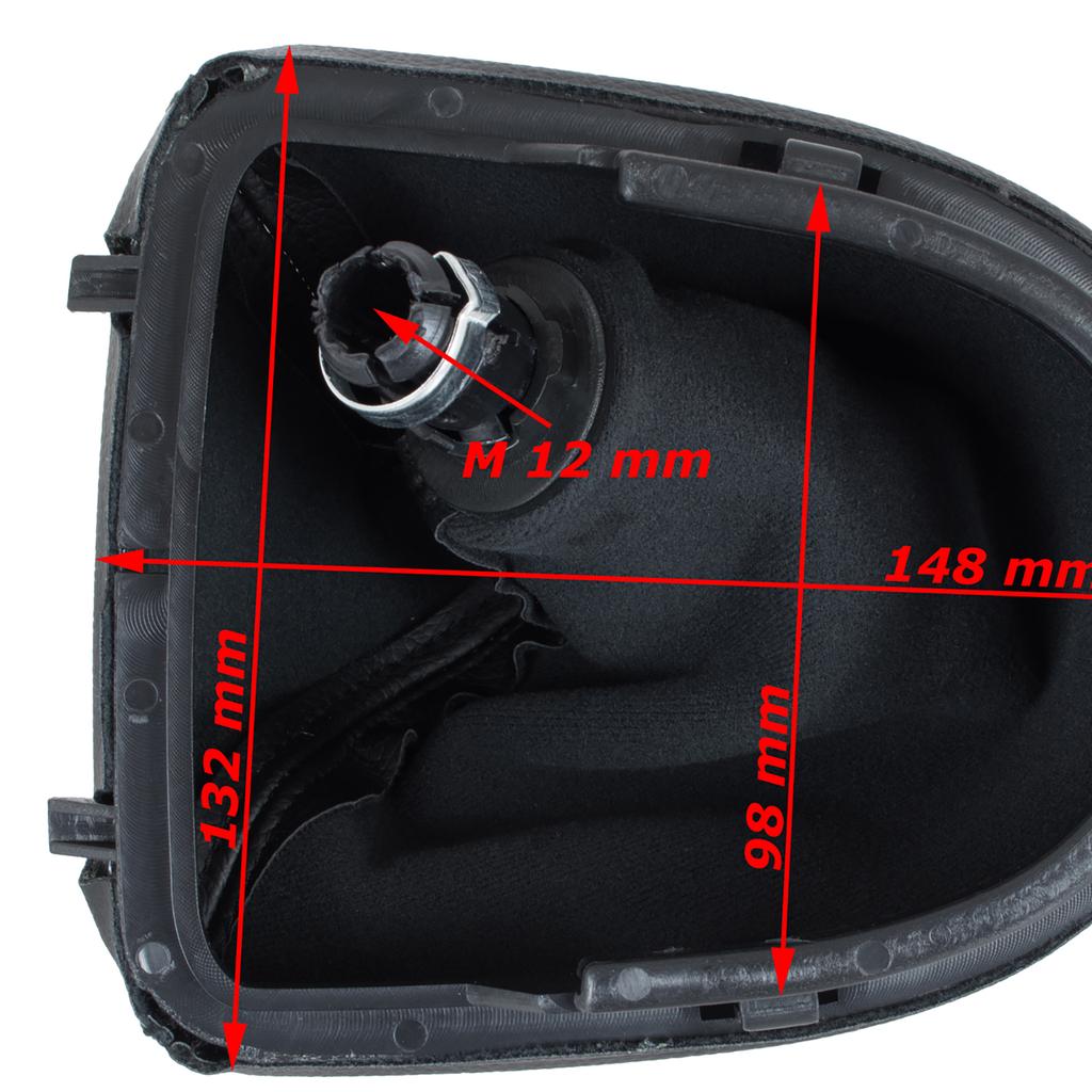 Seat Leon II 05-13 BLACK ECO LEATHER Gear Shift Knob + Gaiter with Frame 5 SPEEDS
