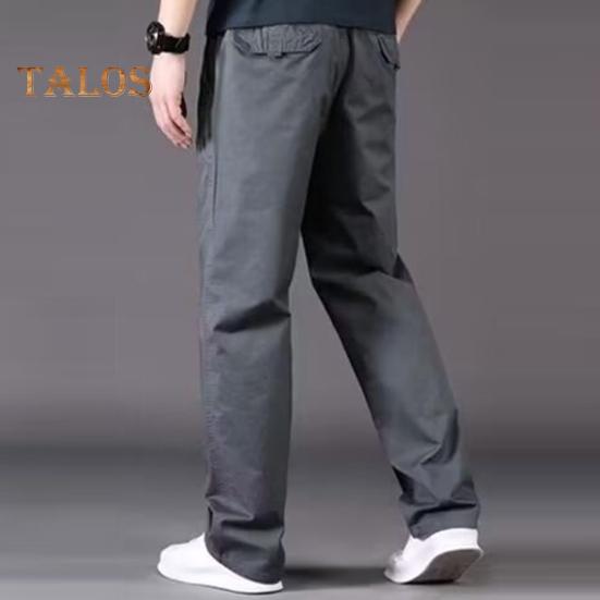 Herre Cargobukser Rette Brede Ben Ensfargede Lommer Knapp Glidelås Glatt Hurtigtørkende Outdoor Streetwear Langbukser
