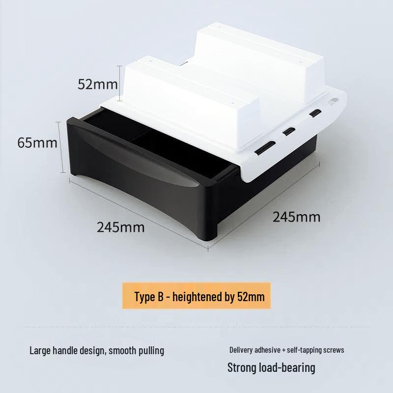Hidden Under-Desk Adhesive Drawer for Workspace Organization