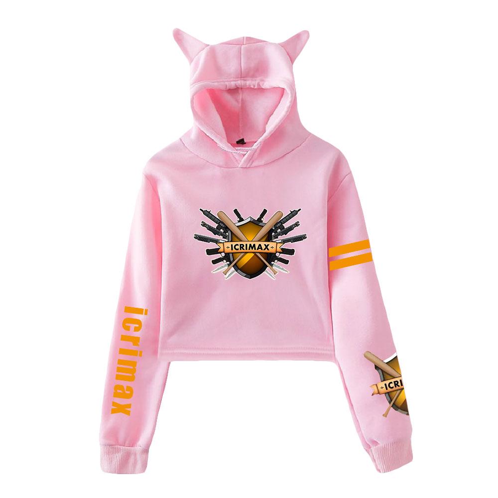 Streetwear Women Sexy Icrimax Letter Print Cropped Sweatshirts Oversize Loose Harajuku Pullovers Spring Korean Casual Tops