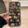 Vintage Bookshelf Phone Case For iPhone 16 15 14 13 12 11 Pro Max 7 8 Plus 13promax XS X SE XS Max Soft Shockproof Bumper Phone Back Case Cover
