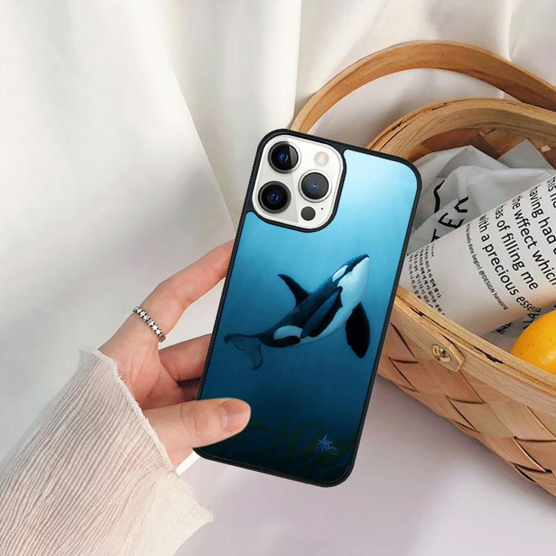 Orcas Whale Phone Case For iPhone 17 Air 16 15 14 11 12 13 Pro MAX Plus coque Cover Shell