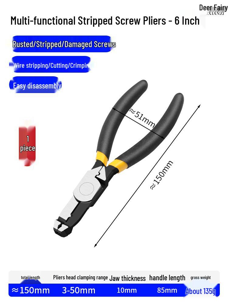 Rusty Wire & Screw Extractor Multi-Functional Pliers