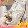 Retro 2025 summer lace edge mesh soft leather super fire training shoes women's height increase sports and leisure versatile Forrest Gump shoes