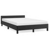 VidaXL Bed Frames with Headboard, Upholstered Bed with Slat Base, Double Bed with Footboard, Adult Bed, Modern, Black 379541
