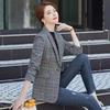 Slim Plaid Blazer Women Casual Spring Fall Jacket