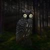 Solar Powered Owl Hunting Decoy Bird Scarer Deterrent Pest Control Garden Decor Eye Not Glow