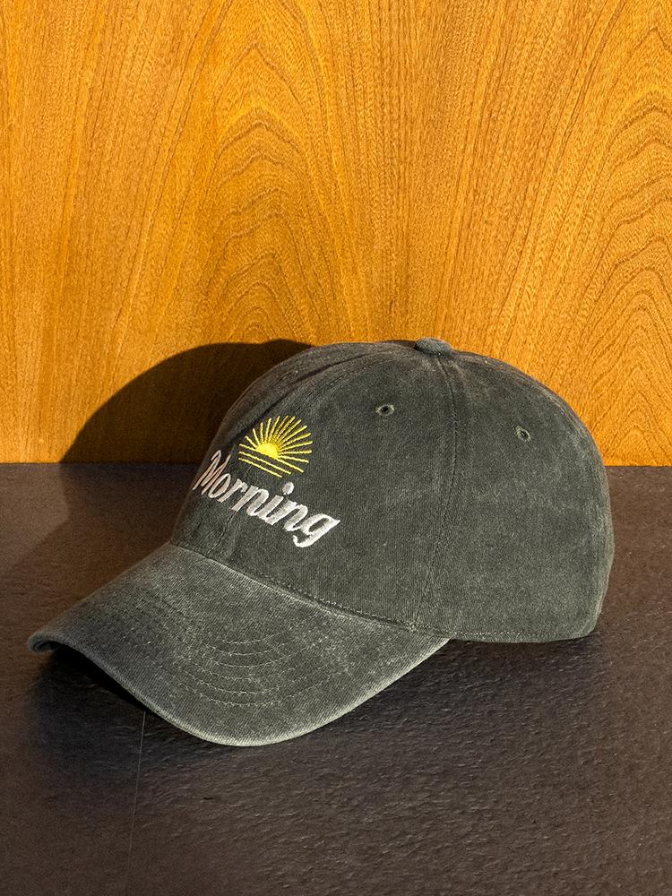 Moningkeopileonkeulleob Sun Morning Ball Cap Green