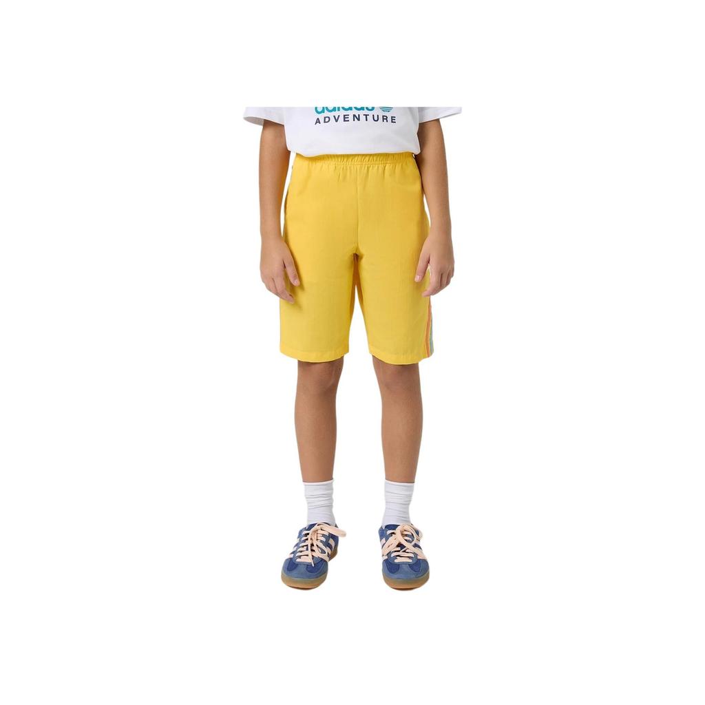Adidas Originals Striped Sports Casual Shorts Kids Shorts Yellow IB8620
