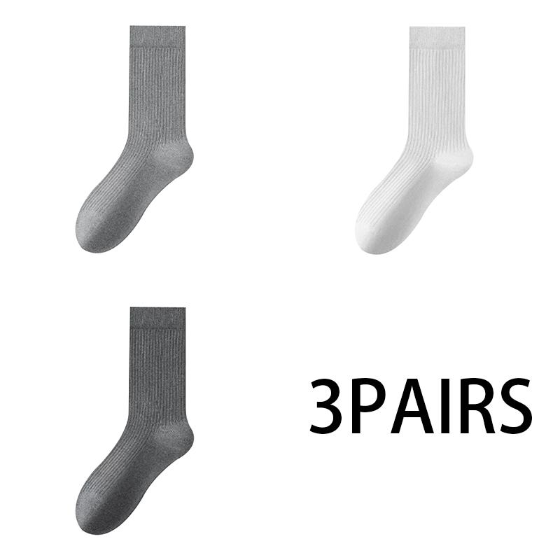 Women's Fall and Winter Angola Red Vertical Stripes Stockings Boneless Mid-calf Cotton Socks