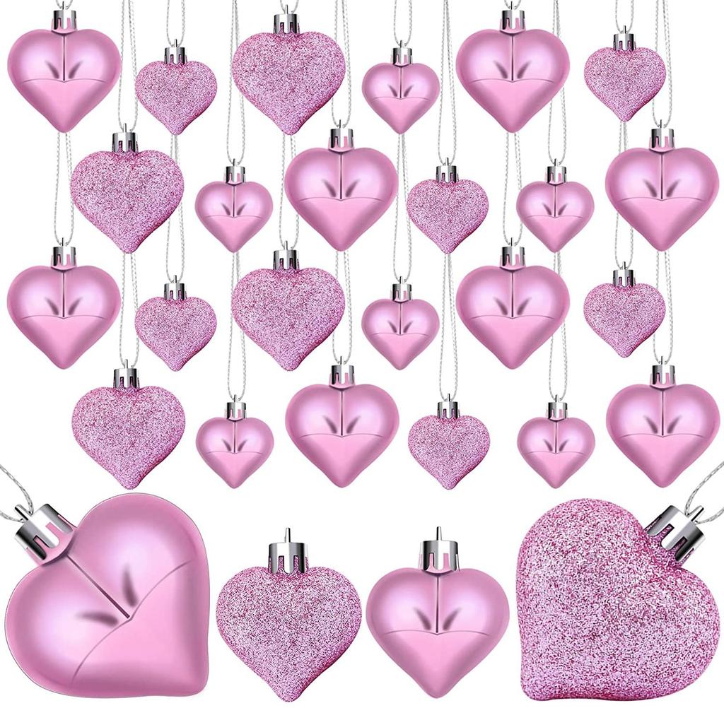 Heart Ball Pendant Heart Pendant Valentine's Day Decorations for Christmas Tree Decorations Hanging Heart Ball Ornament