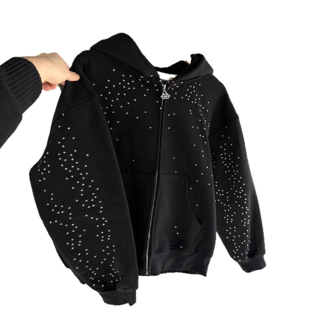 Unisex Winter-Sweatshirt mit Sternenprint – Amerikanischer High-Street-Stil