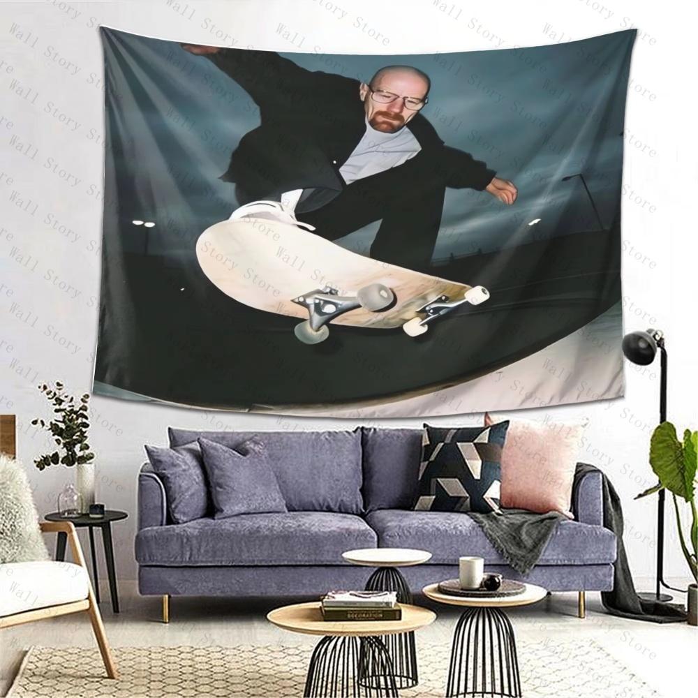 

Old White Skateboard Tapestry American Retro Living Room Tapestry Background Wall Decoration Room Decoration Bedroom Tapestry 74x94cm(29x37in)