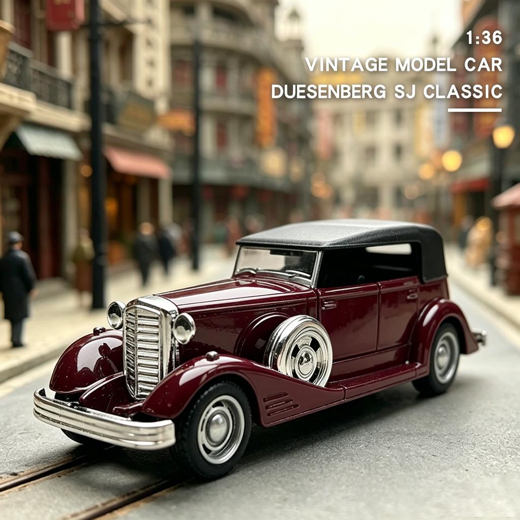 1:36 Alloy Duesenbeg SJ Die cast Vintage Car Model Classic Pull Back Car Miniature Vehicle Replica For Collection & Gift Display