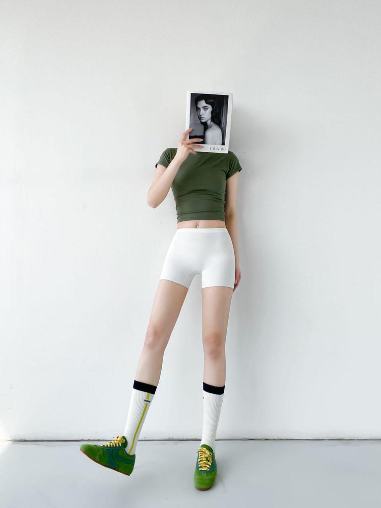 High-Waisted Women's Shaping Shorts - Anti-Exposure, No Panties Design