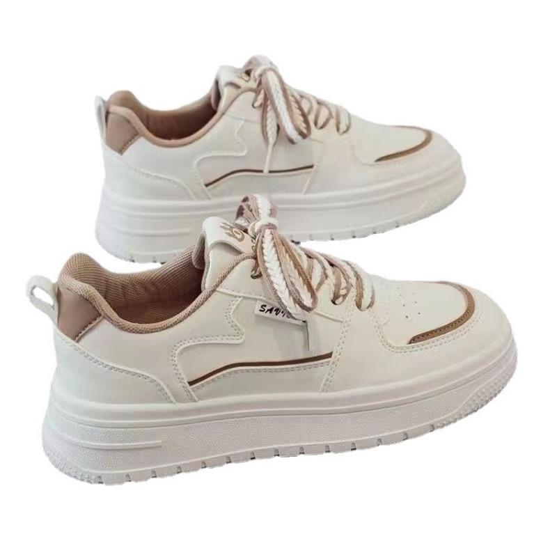 Spring new easy to match sports little white shoes women's tide casual dad shoes two-color lace-up board shoes