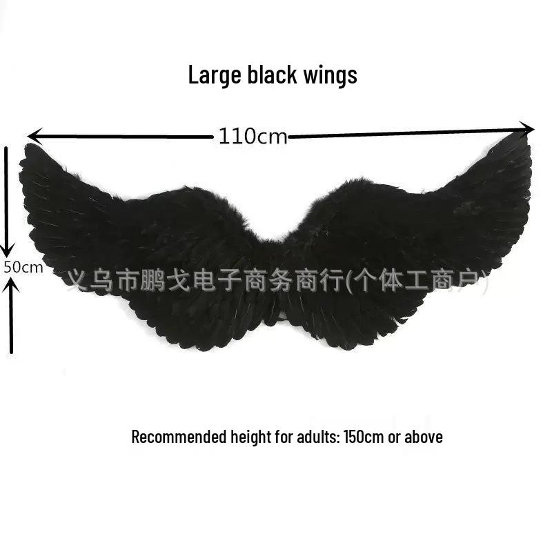 Peng Ge Angel & Swallow Wings: White Feather Wings for Children & Adults - Ideal for Bride, Flower Girl, or Costume Performances.