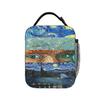 Van Gogh Starry Night Selfie Mashup Lunch Bag Picnic Lunch Box For Girls Casual Graphic Thermal Tote Handbags Zipper Cooler Bag