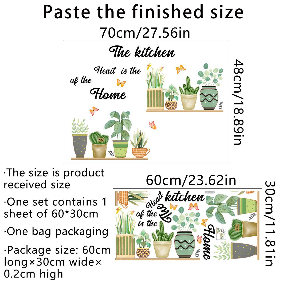 

Adhesive Wallpapers Kitchen Supplies Pattern Wall Sticker For Kitchen Restaurant Background Decoration Mural Art Home Decor 30x60cm
