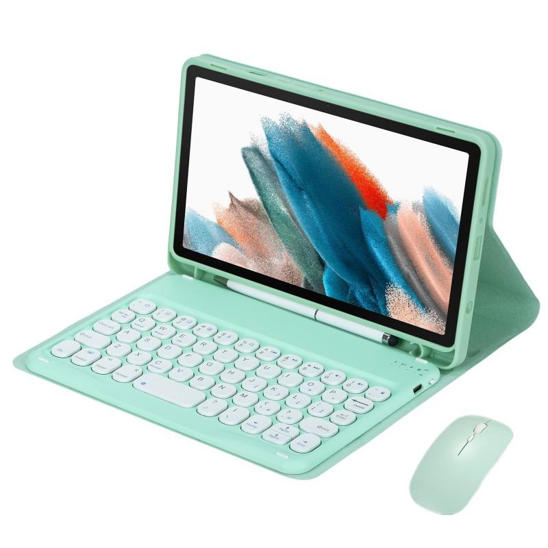 8,7 Zoll Galaxy Tab A11 Tablet Hülle mit integriertem Stifthalter Silikonhülle Abnehmbare Bluetooth-Tastatur Maus Ständerfunktion