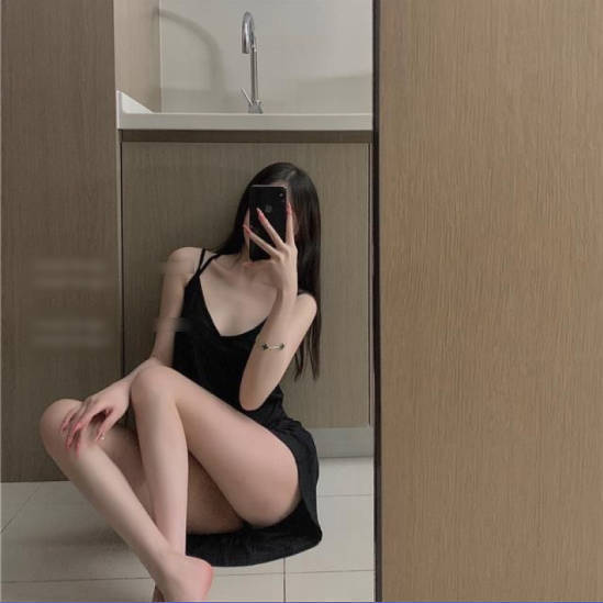 Korean ins women's summer back suspender nightdress dress pure desire sexy thin girl loungewear pajamas