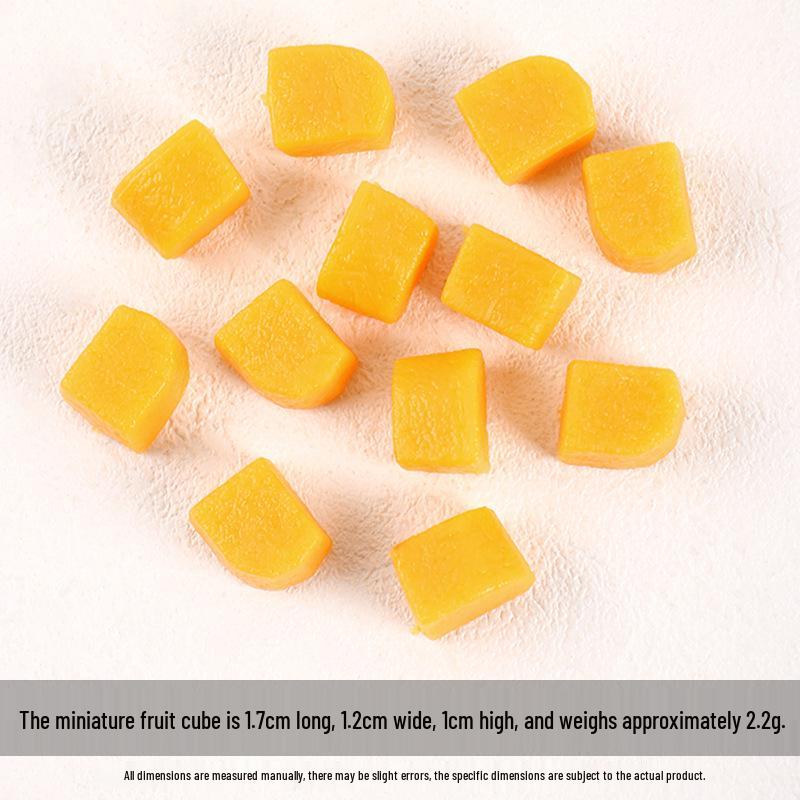 Miniature Fruit Cube Toys: Pitaya, Mango, Kiwi - Fruit Salad Platter Accessories