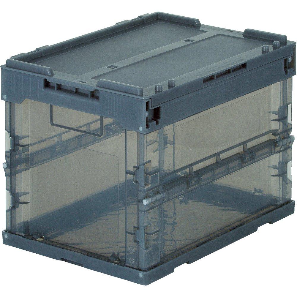 Trusco Nakayama (TRUSCO) Folding Container Skeleton Lid Storage Case Box Skelcon Transparent Black 20L TR-SC20-BK