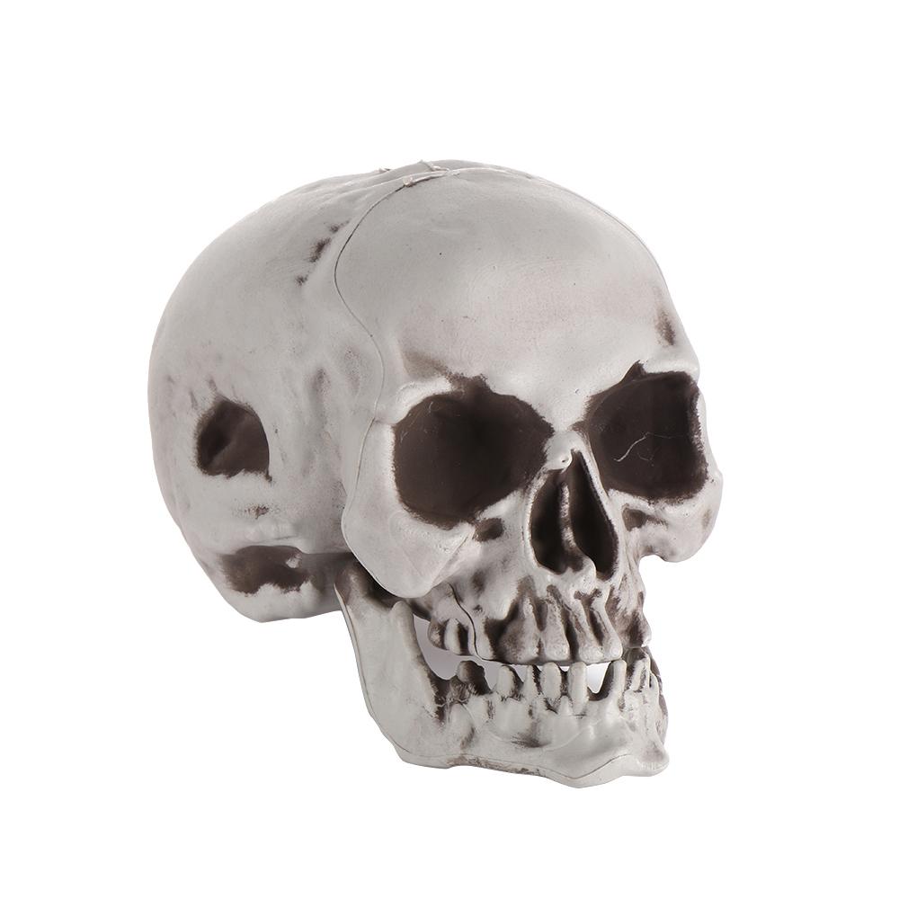 

1 шт. Хэллоуин голова человеческого черепа ужасный человеческий скелет домашний декор украшение для вечеринки на Хэллоуин игровые принадлежности реквизит для фотосъемки