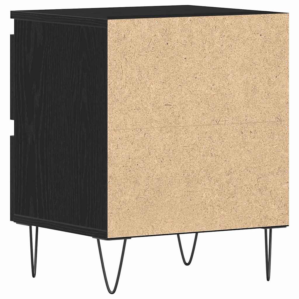 Nightstand Black Oak 40 x 35 x 50 cm Engineered Wood