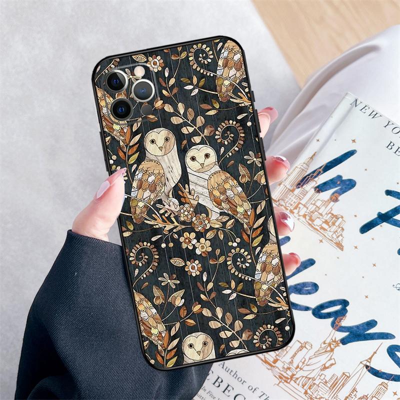 Owl Pattern Phone Case For iPhone 15 16 Pro Max 11 12 13 Mini 14 Pro Max XR 15 16 Plus 16e Cover Coque