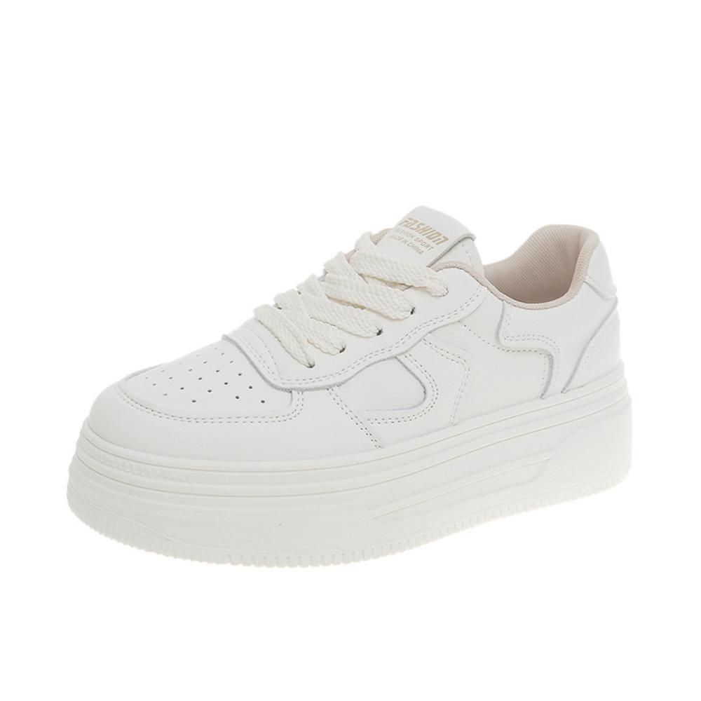 Leather Thick Sole Increase Board Shoes 2025 Early Spring New Korean Version of All Small White Shoes Women Leisure