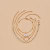 Iron Peach Heart Bracelet Elegant Temperament Multi-layer Rhinestone Pearl Bracelet Accessories