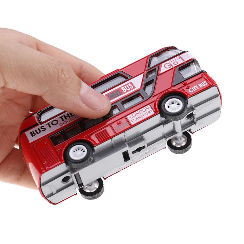 Kid Metal Diecast Cars Toys Pull Back 1:43 Double Decker London Bus Toy Gift