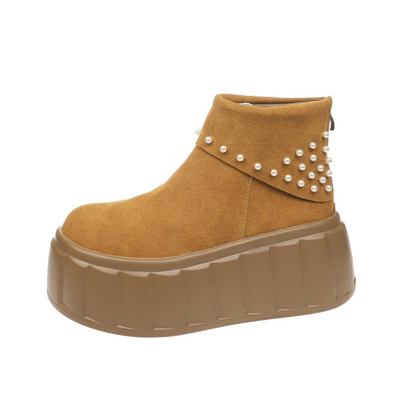 Small Man Heightened Thick-soled Martin Boots Women's New Autumn Thin Muffin-bottom Short Boots